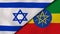 The flags of Israel and Ethiopia. News, reportage, business background. 3d illustration