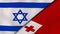 The flags of Israel and Tonga. News, reportage, business background. 3d illustration