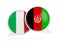 Flags of Italy and afghanistan inside chat bubbles