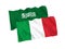 Flags of Italy and Saudi Arabia on a white background