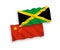Flags of Jamaica and China on a white background