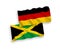 Flags of Jamaica and Germany on a white background