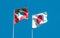 Flags of Japan and Antigua and Barbuda