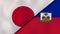 The flags of Japan and Haiti. News, reportage, business background. 3d illustration