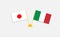 Flags of Japan and Italy. Meetings. Background and illustrations. 3d