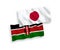 Flags of Japan and Kenya on a white background