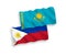 Flags of Kazakhstan and Philippines on a white background