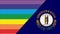 Flags of Kentucky and lgbt. sexual concept. flag of sexual minorities