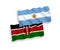 Flags of Kenya and Argentina on a white background