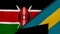 The flags of Kenya and Bahamas. News, reportage, business background. 3d illustration