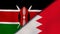 The flags of Kenya and Bahrain. News, reportage, business background. 3d illustration