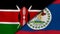 The flags of Kenya and Belize. News, reportage, business background. 3d illustration