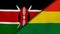 The flags of Kenya and Bolivia. News, reportage, business background. 3d illustration