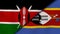 The flags of Kenya and Eswatini. News, reportage, business background. 3d illustration