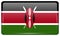 Flags Kenya in the form of a magnet on refrigerator with reflections light.