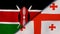 The flags of Kenya and Georgia. News, reportage, business background. 3d illustration