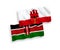Flags of Kenya and Gibraltar on a white background