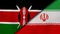 The flags of Kenya and Iran. News, reportage, business background. 3d illustration