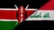 The flags of Kenya and Iraq. News, reportage, business background. 3d illustration