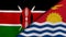 The flags of Kenya and Kiribati. News, reportage, business background. 3d illustration