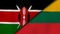 The flags of Kenya and Lithuania. News, reportage, business background. 3d illustration