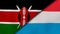 The flags of Kenya and Luxembourg. News, reportage, business background. 3d illustration