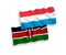 Flags of Kenya and Luxembourg on a white background