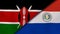 The flags of Kenya and Paraguay. News, reportage, business background. 3d illustration
