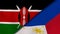 The flags of Kenya and Philippines. News, reportage, business background. 3d illustration