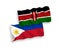 Flags of Kenya and Philippines on a white background
