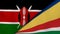 The flags of Kenya and Seychelles. News, reportage, business background. 3d illustration