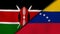 The flags of Kenya and Venezuela. News, reportage, business background. 3d illustration