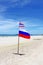 Flags on Koh Larn beach