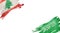 Flags of Lebanon and Saudi Arabia on white background