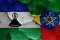 flags of Lesotho and Ethiopia painted on wall