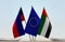 Flags of Liechtenstein EU and UAE