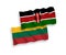 Flags of Lithuania and Kenya on a white background