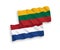 Flags of Lithuania and Netherlands on a white background