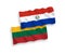 Flags of Lithuania and Paraguay on a white background