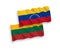 Flags of Lithuania and Venezuela on a white background