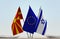 Flags of Macedonia EU and Israel