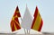 Flags of Macedonia FYROM and Spain