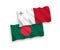 Flags of Malta and Bangladesh on a white background