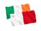 Flags of Malta and Ireland on a white background