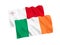Flags of Malta and Ireland on a white background
