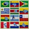 Flags and maps of South America countries