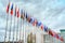 Flags of the member states of the Council of Europe in Strasbourg, France