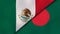 The flags of Mexico and Bangladesh. News, reportage, business background. 3d illustration
