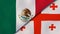 The flags of Mexico and Georgia. News, reportage, business background. 3d illustration