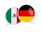 Flags of Mexico and germany inside chat bubbles